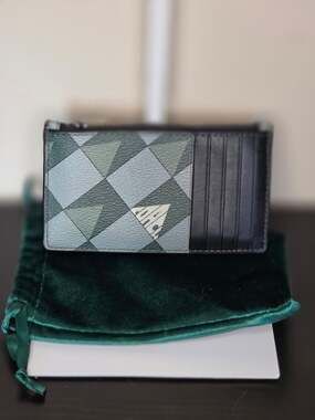 Coach Zip Card Case In Geometric Diamond Print